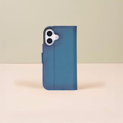 Leathere iPhone 17 Wallet Case – Blue - New York