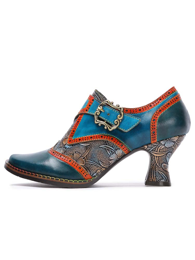 Kaisley Hand Embossed Leather Shoes