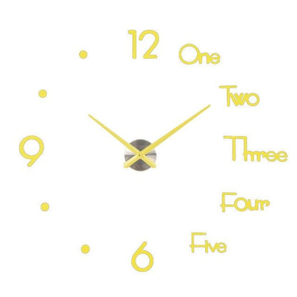 Large 3D Frameless Mirror Wall Clock Sticker
