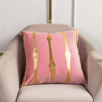 Bronzed Gold Striped Luxury Cushion Case