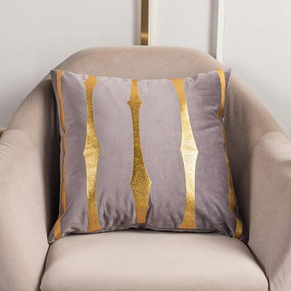 Bronzed Gold Striped Luxury Cushion Case
