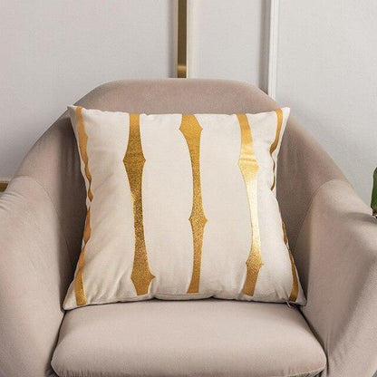 Bronzed Gold Striped Luxury Cushion Case
