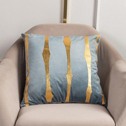 Bronzed Gold Striped Luxury Cushion Case