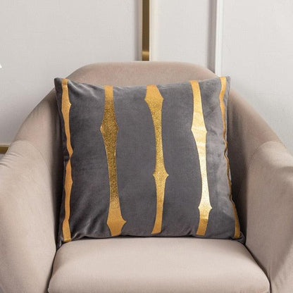 Bronzed Gold Striped Luxury Cushion Case