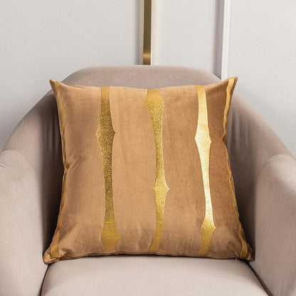 Bronzed Gold Striped Luxury Cushion Case