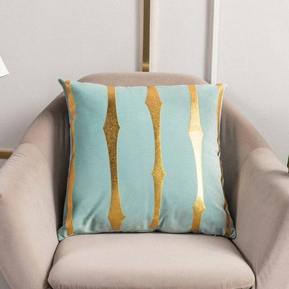 Bronzed Gold Striped Luxury Cushion Case
