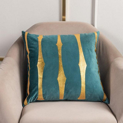 Bronzed Gold Striped Luxury Cushion Case