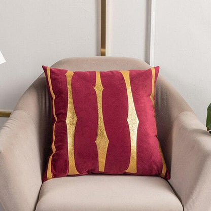 Bronzed Gold Striped Luxury Cushion Case