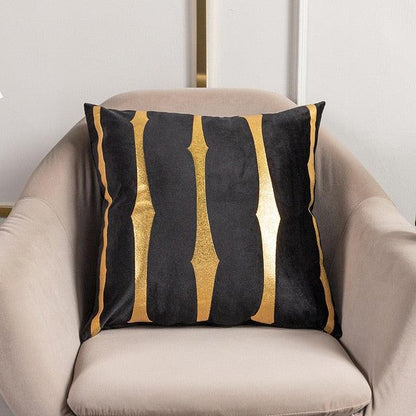 Bronzed Gold Striped Luxury Cushion Case