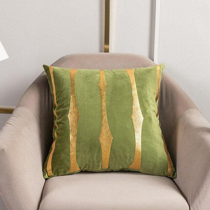 Bronzed Gold Striped Luxury Cushion Case