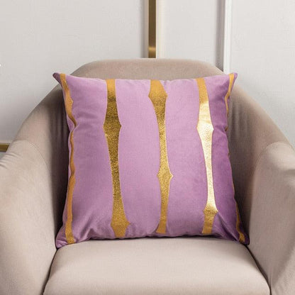 Bronzed Gold Striped Luxury Cushion Case