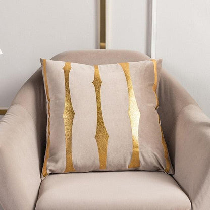 Bronzed Gold Striped Luxury Cushion Case