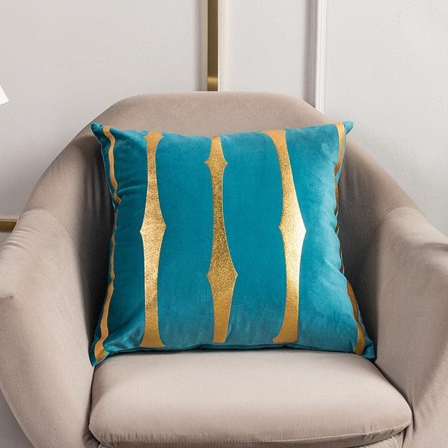 Bronzed Gold Striped Luxury Cushion Case