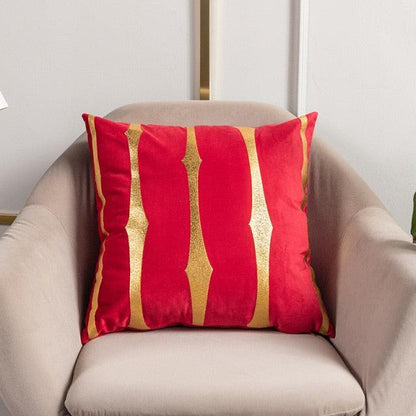 Bronzed Gold Striped Luxury Cushion Case