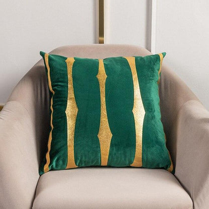 Bronzed Gold Striped Luxury Cushion Case