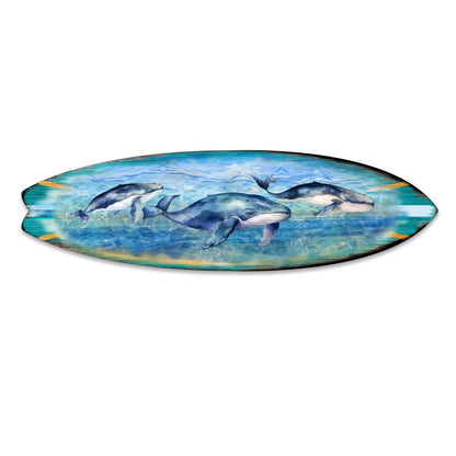Whale's Harmony Coastal Surfboard Wall Decor