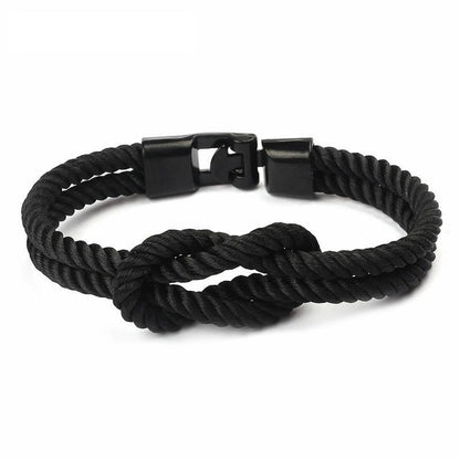 Braided Nylon Anchor Charm Bracelet