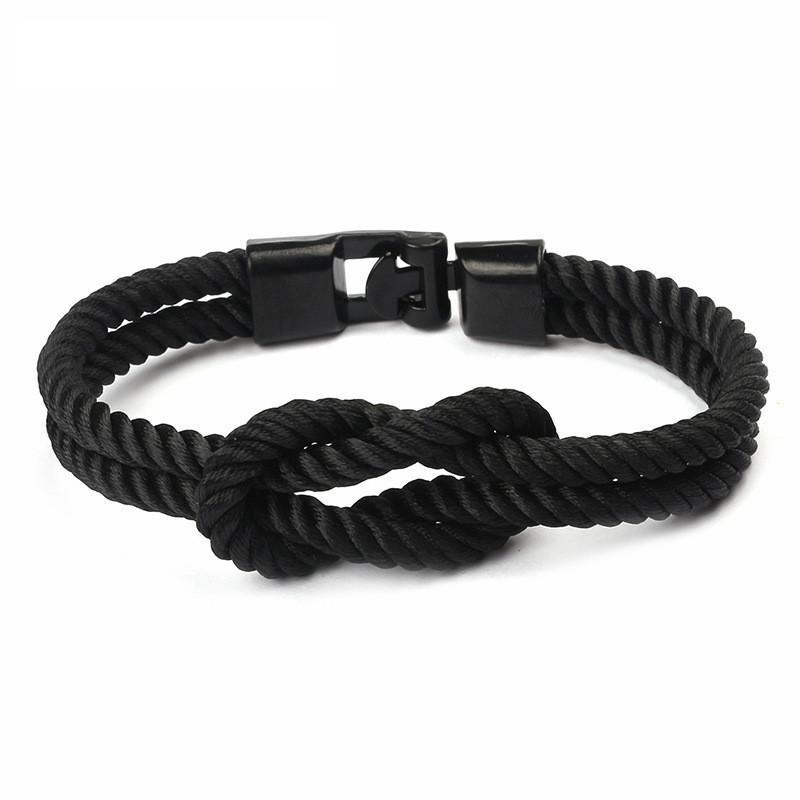 Braided Nylon Anchor Charm Bracelet