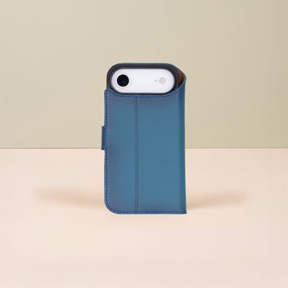 Premium Leather iPhone Air Wallet Case – Blue - Austin