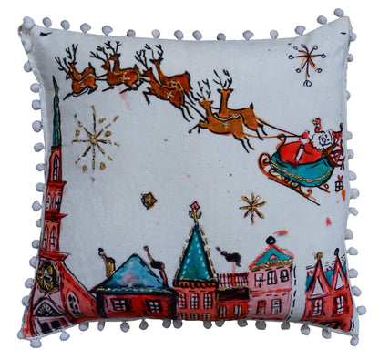 Santa Decorative Holiday Pillow 18"X18"
