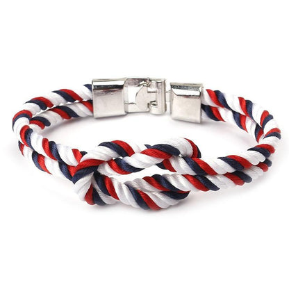 Braided Nylon Anchor Charm Bracelet