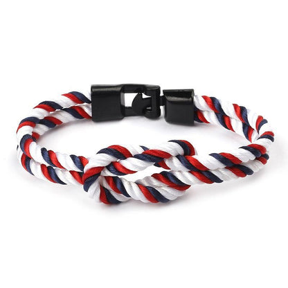 Braided Nylon Anchor Charm Bracelet