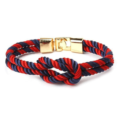 Braided Nylon Anchor Charm Bracelet