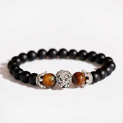 Handmade Crown Lion Stone Bracelet