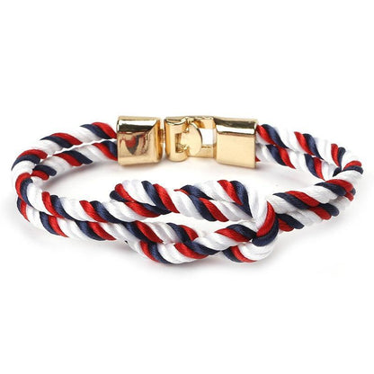 Braided Nylon Anchor Charm Bracelet