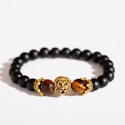 Handmade Crown Lion Stone Bracelet