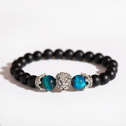 Handmade Crown Lion Stone Bracelet