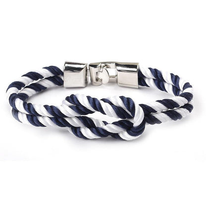 Braided Nylon Anchor Charm Bracelet