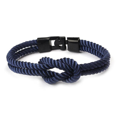 Braided Nylon Anchor Charm Bracelet