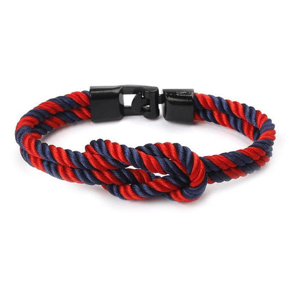 Braided Nylon Anchor Charm Bracelet