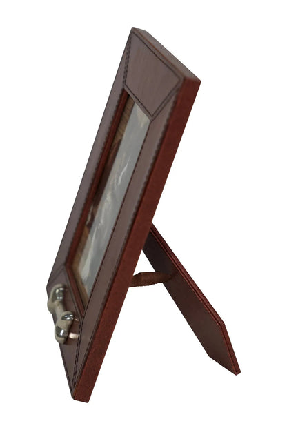 Huntley Leather Silver Bone Photo Frame