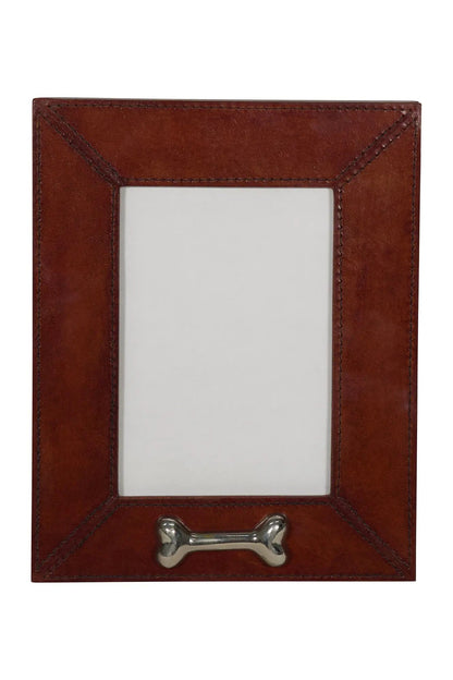 Huntley Leather Silver Bone Photo Frame
