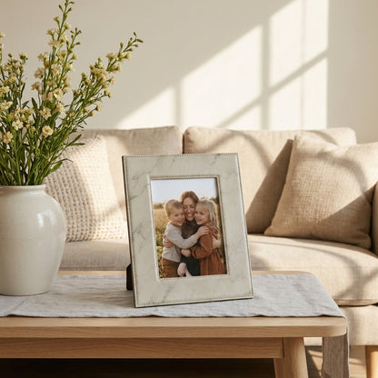 White Leather Frame