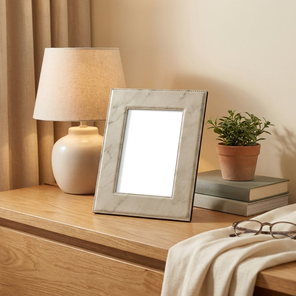 White Leather Frame