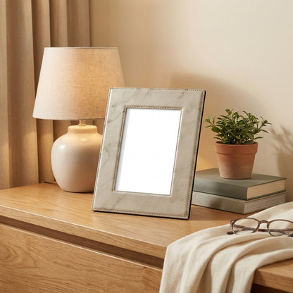 White Leather Frame