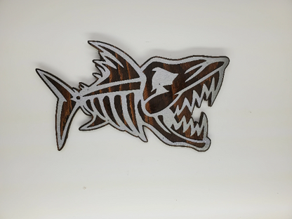 Rustic Wood & Metal Bonefish Wall Plaque