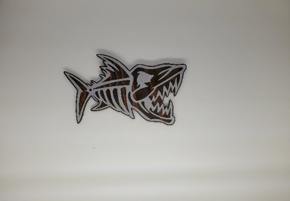 Rustic Wood & Metal Bonefish Wall Plaque