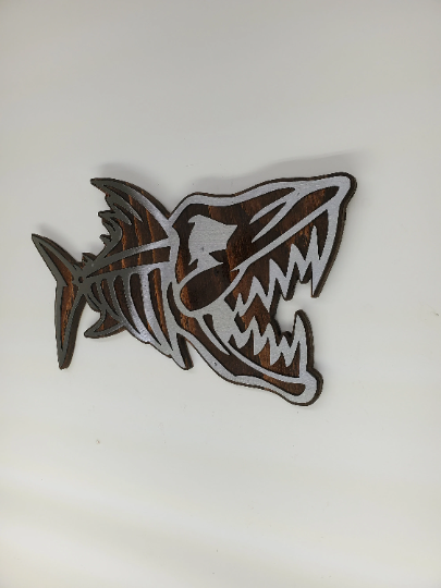 Rustic Wood & Metal Bonefish Wall Plaque