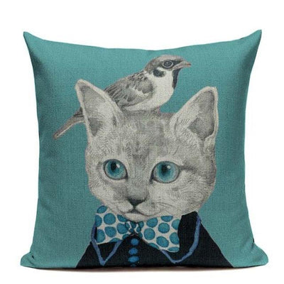 Soft Plush Cat & Animal Throw Cushion Cover