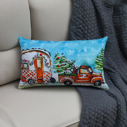 Vibhsa Christmas Cravan Holiday Pillow (14"X20")