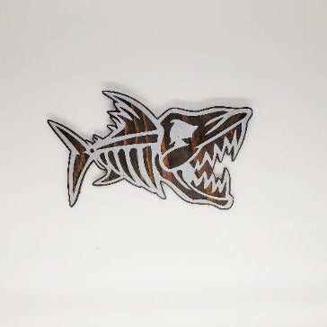 Rustic Wood & Metal Bonefish Wall Plaque
