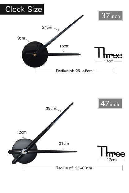 Large 3D Frameless Mirror Wall Clock Sticker