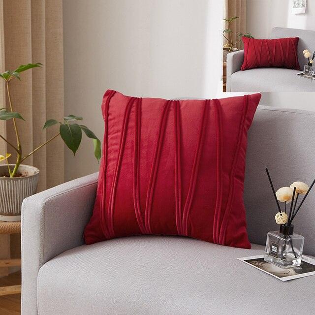 Soft Velvet Striped Cushion Case