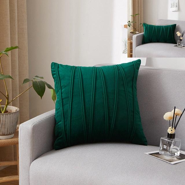 Soft Velvet Striped Cushion Case
