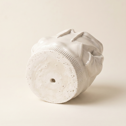 Hoodie Planter, Gypsum White 4"