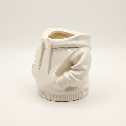 Hoodie Planter, Gypsum White 4"